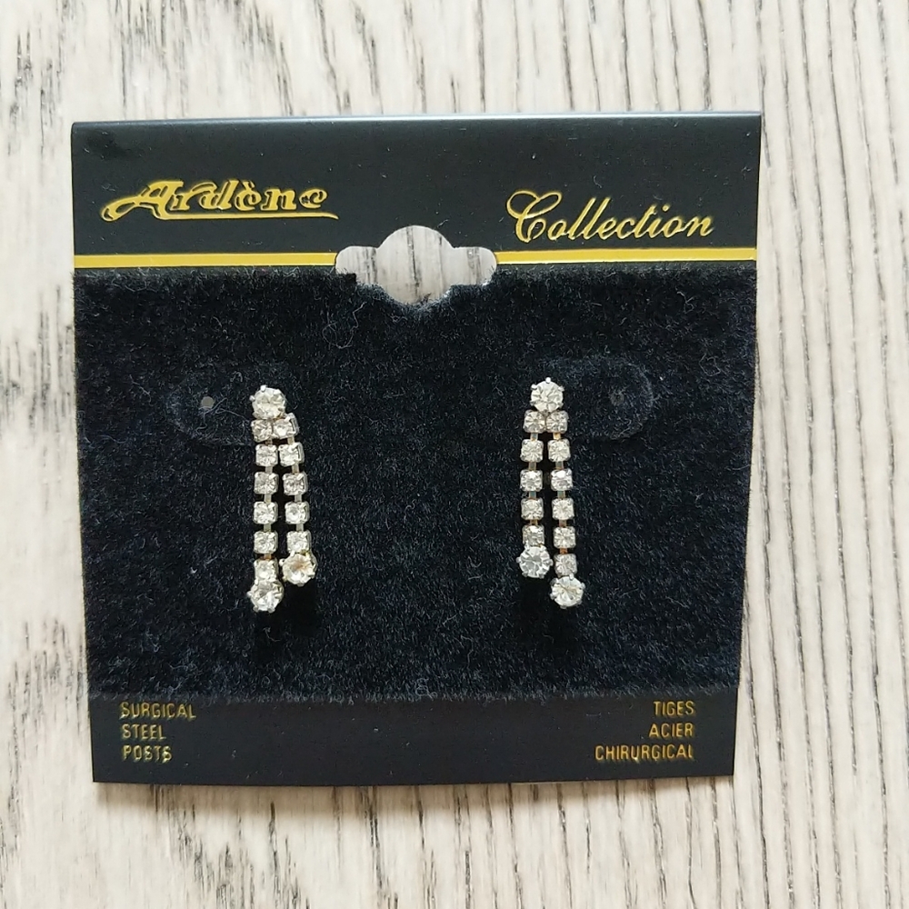 Ardene Silver Rhinestone Earrings